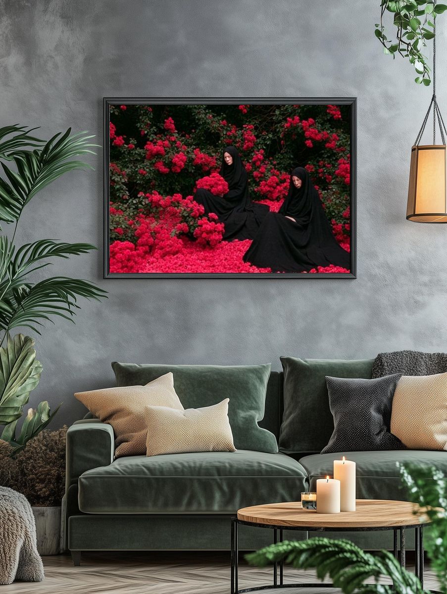 Black Veil in Rose Garden Poster. — room view 4
