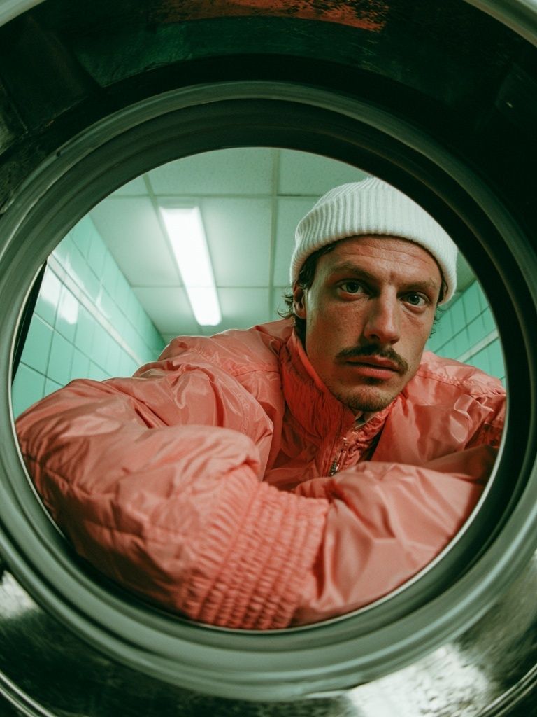 Laundromat Portrait Photography Poster. poster detail