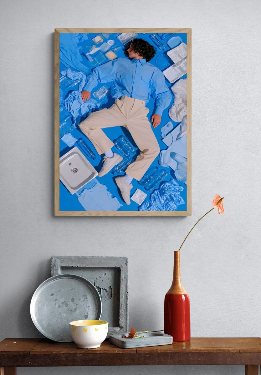 Blue Still Life Fashion Poster. — room view 3