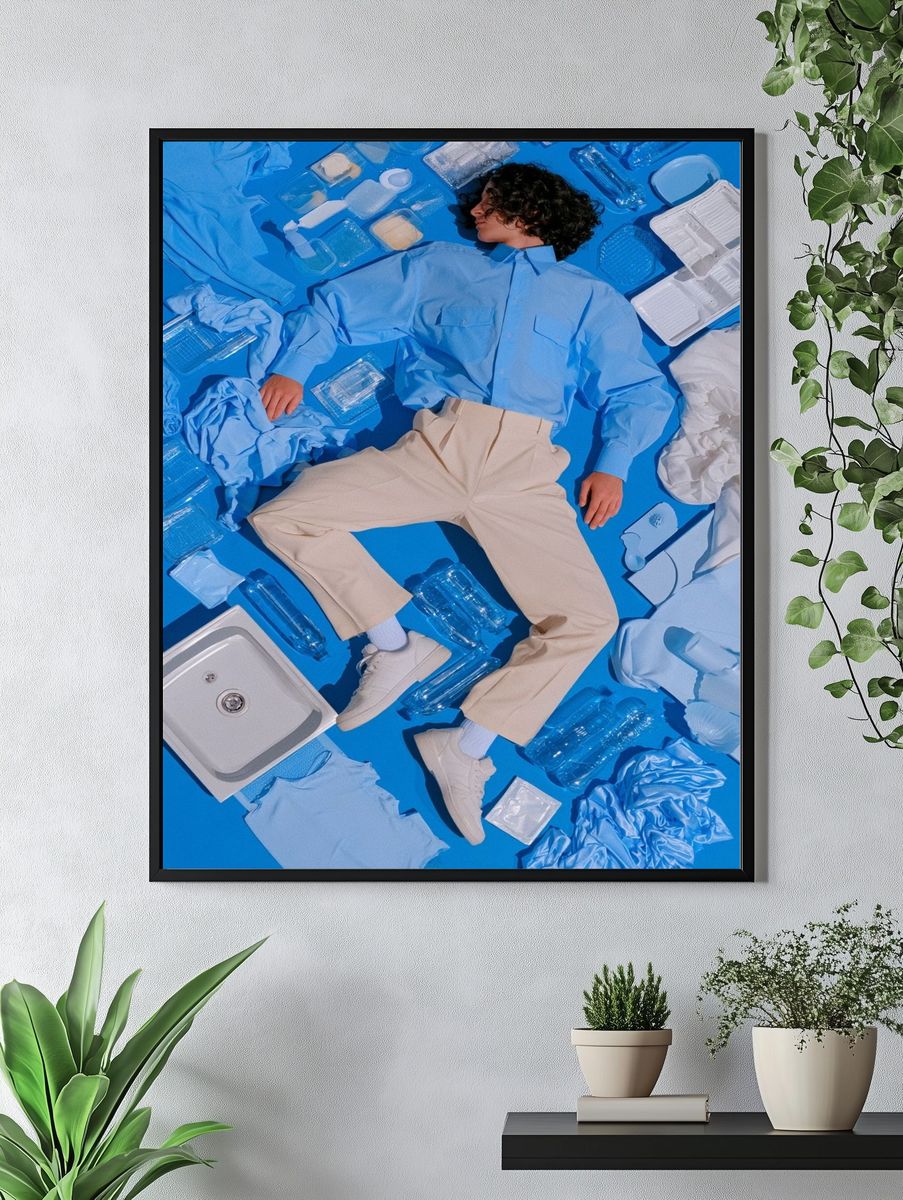 Blue Still Life Fashion Poster. — room view 4