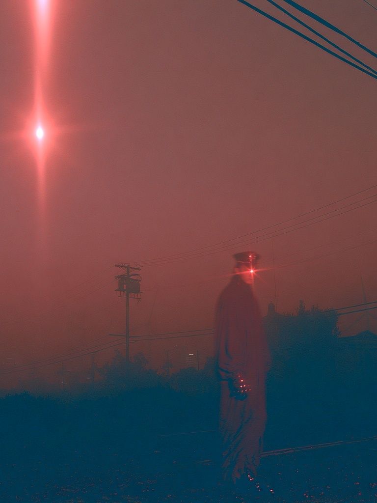 Neon Fog Figure Photography Poster. poster — photography art