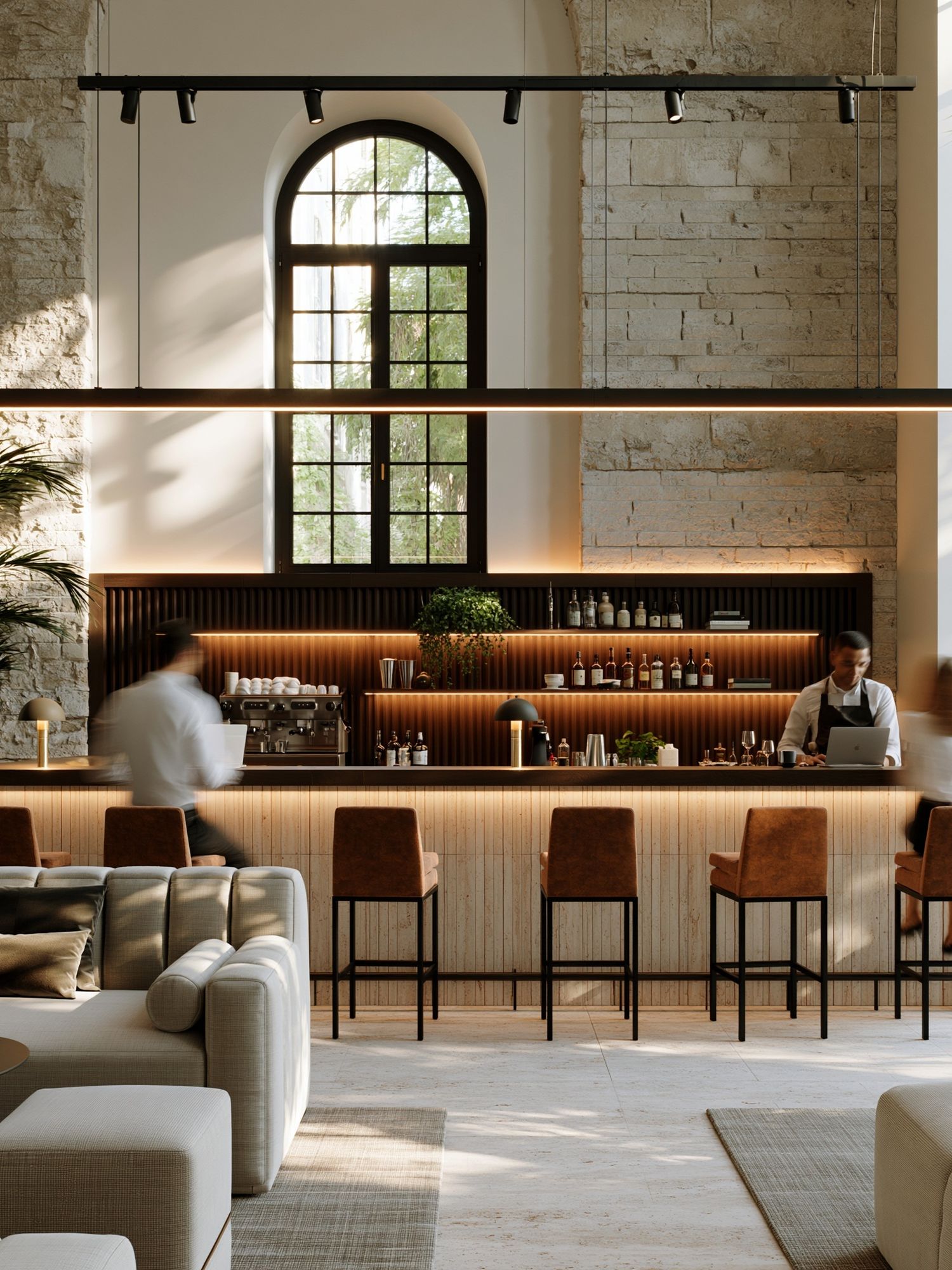 Elegant Hotel Bar Interior Photography Print. poster — photography art