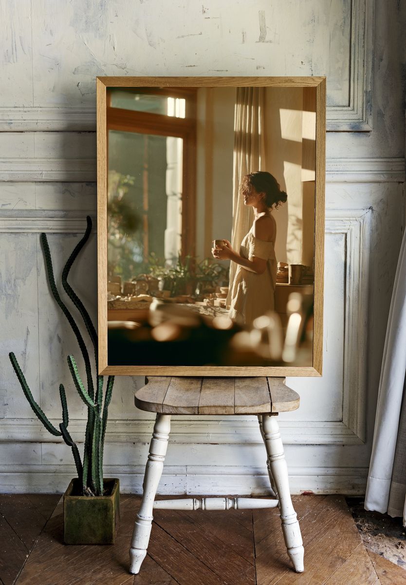 Sunlit Morning Kitchen Photography Poster. room preview