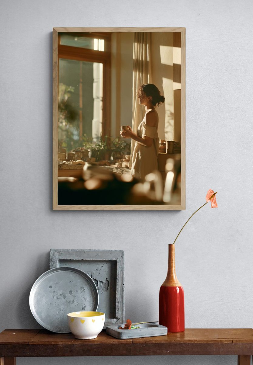 Sunlit Morning Kitchen Photography Poster. — room view 3