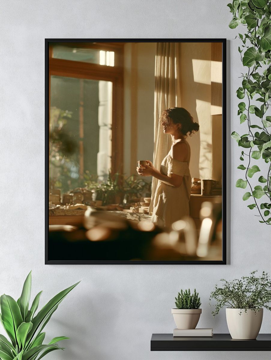 Sunlit Morning Kitchen Photography Poster. — room view 4