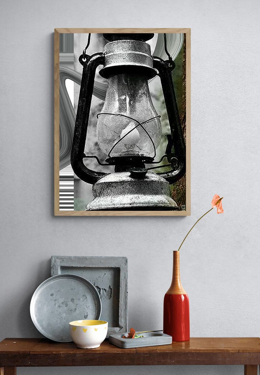 Rustic Lantern Photography Poster. — room view 3