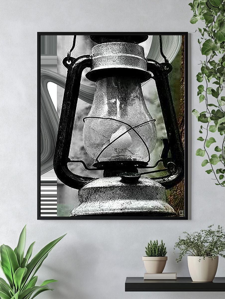 Rustic Lantern Photography Poster. — room view 4