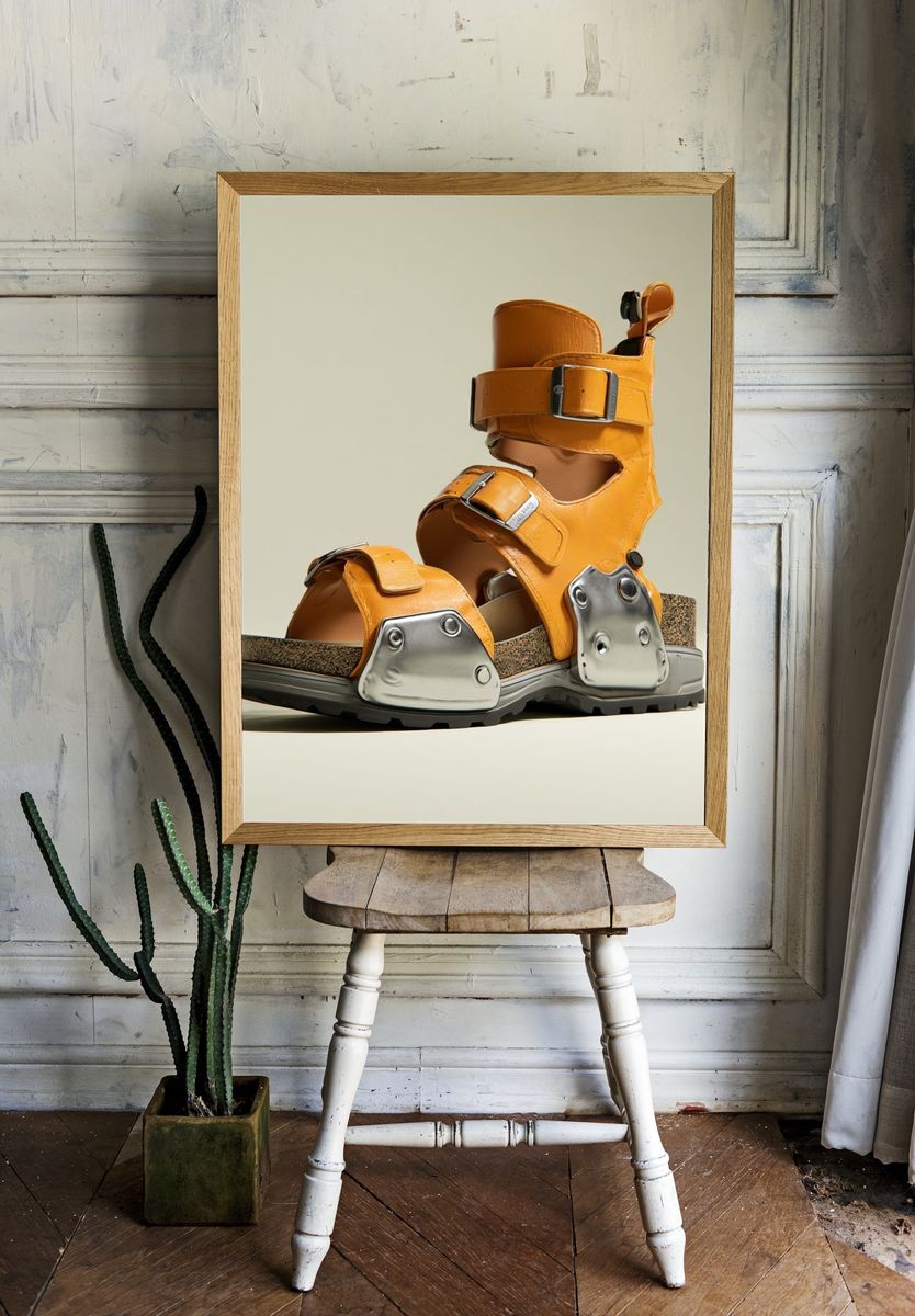 Orange Sandals Photography Poster. — room view 1