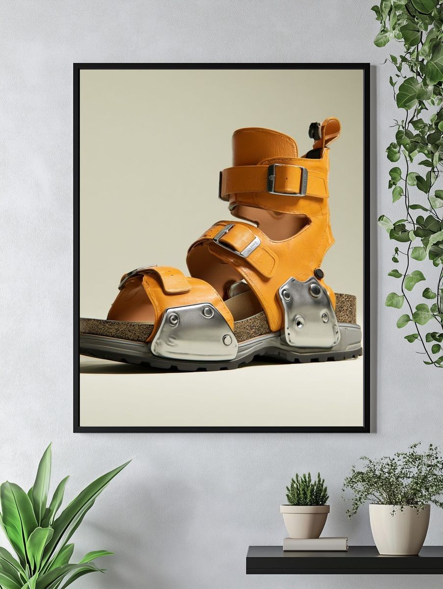 Orange Sandals Photography Poster. — room view 4
