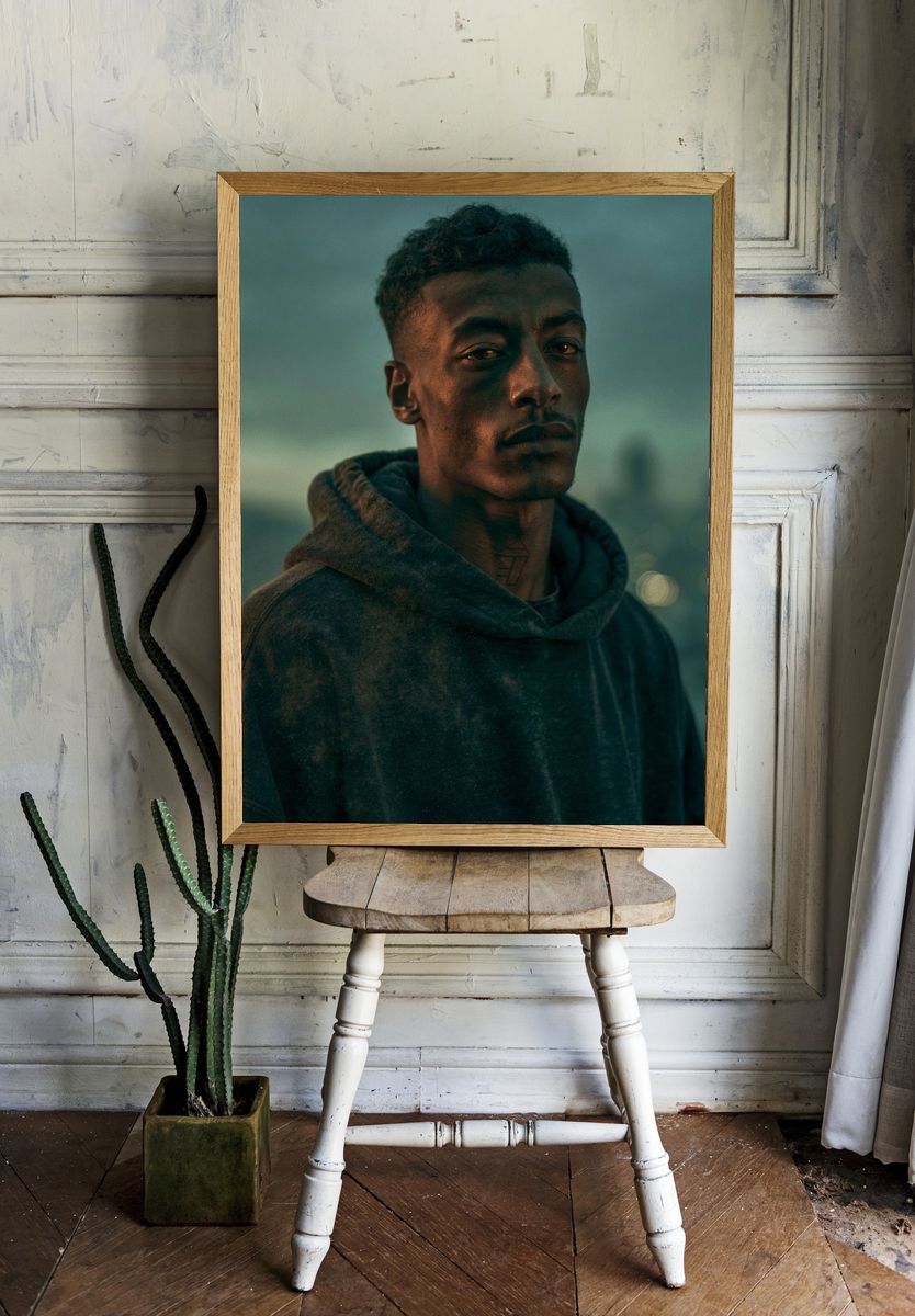 Moody Urban Portrait Poster. room preview