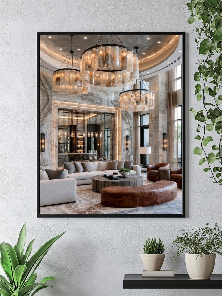 Luxury Marble Lobby Photography Poster. — room view 4