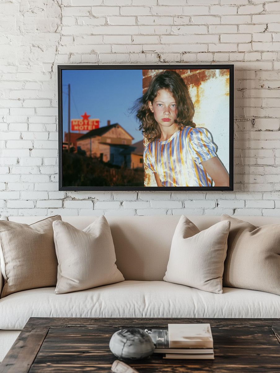 Moody Motel Portrait Photography Poster. room preview