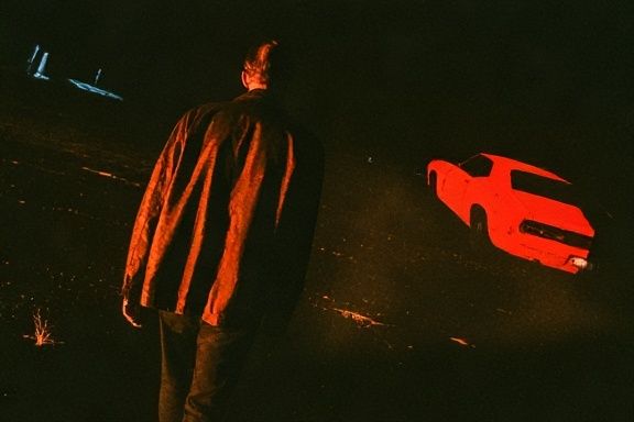 Neon Night Car Scene Poster. poster detail