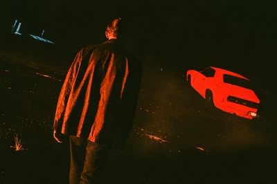 Neon Night Car Scene Poster. poster