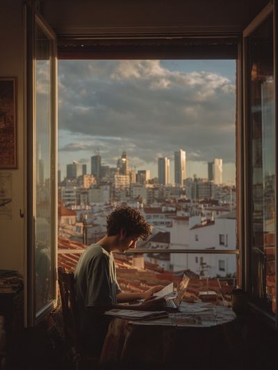 City Window Study Photography Poster. poster print