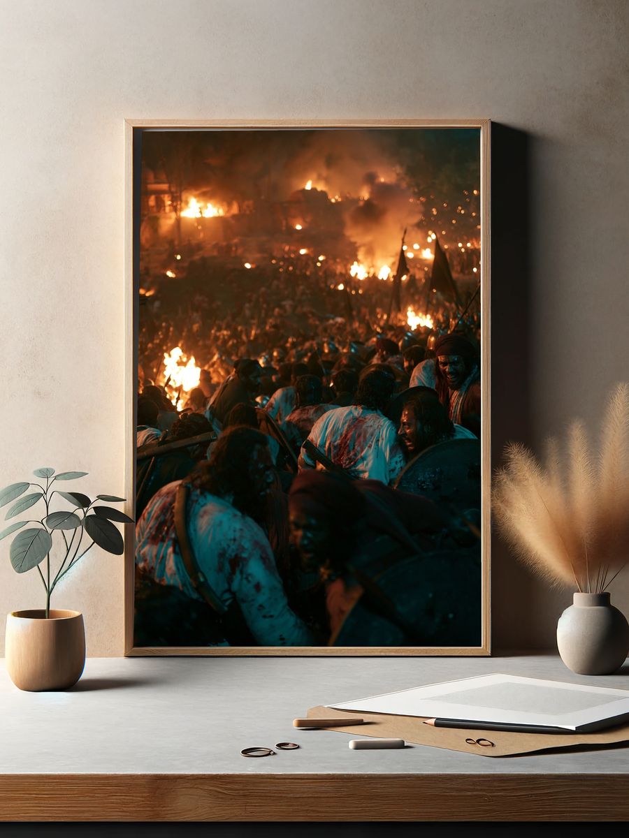 Battle at Night Photography Poster. — room view 2
