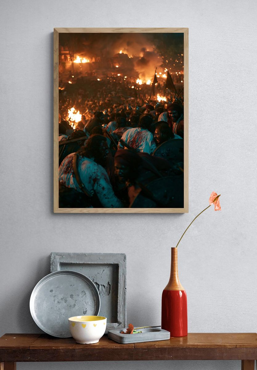 Battle at Night Photography Poster. — room view 3