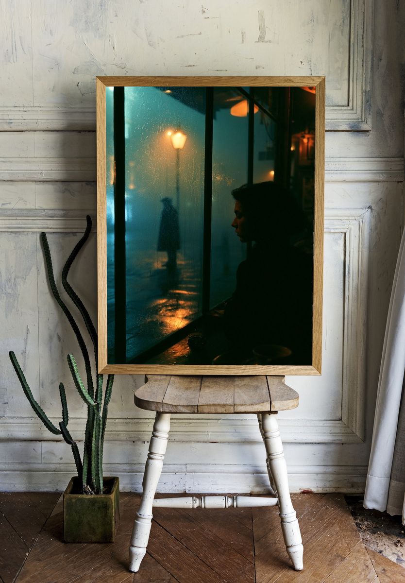 Rainy Window Portrait Photography Poster. — room view 1