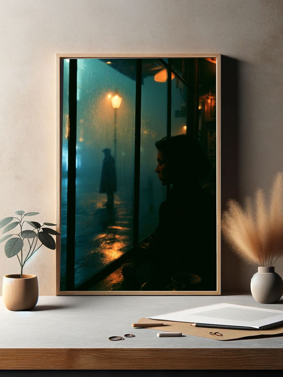 Rainy Window Portrait Photography Poster. — room view 2