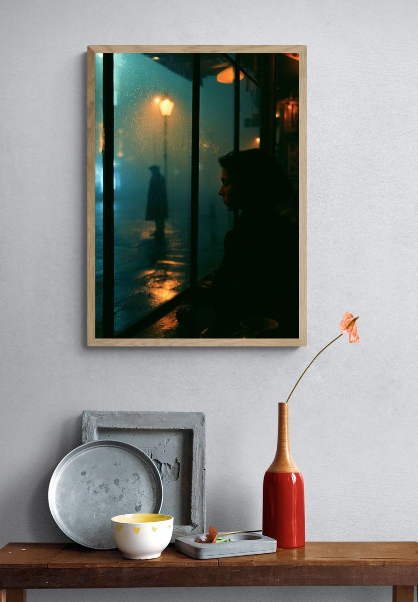 Rainy Window Portrait Photography Poster. — room view 3