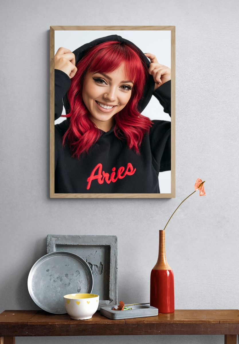 Red-Haired Aries Portrait Print. — room view 3