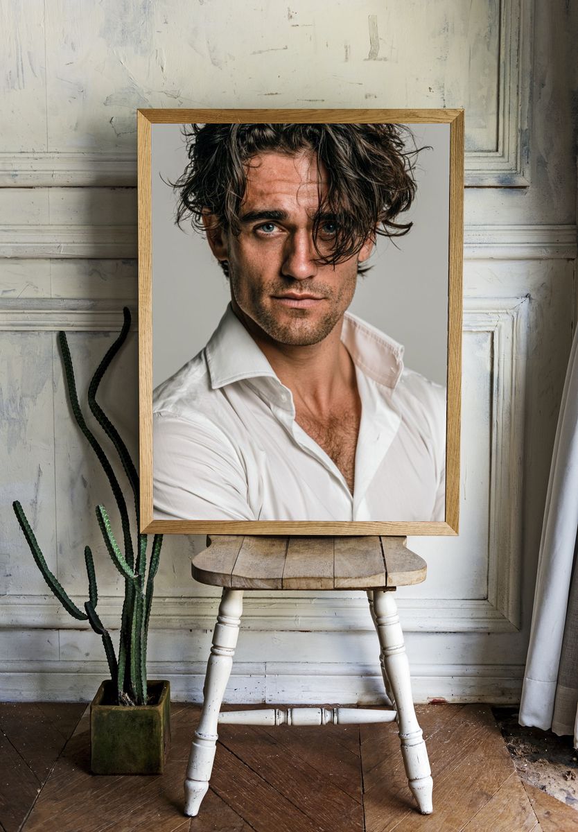 Moody Male Portrait Photography Poster. — room view 1