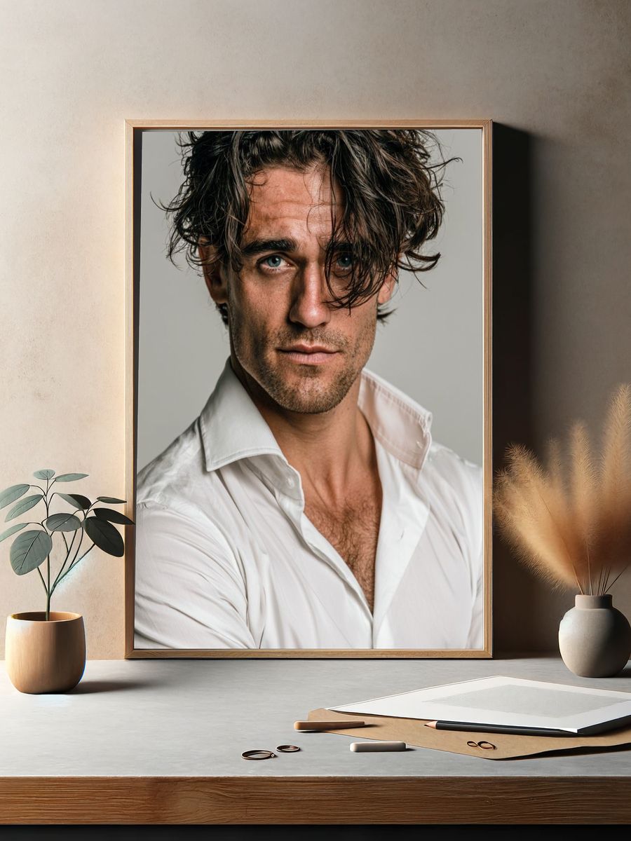 Moody Male Portrait Photography Poster. — room view 2