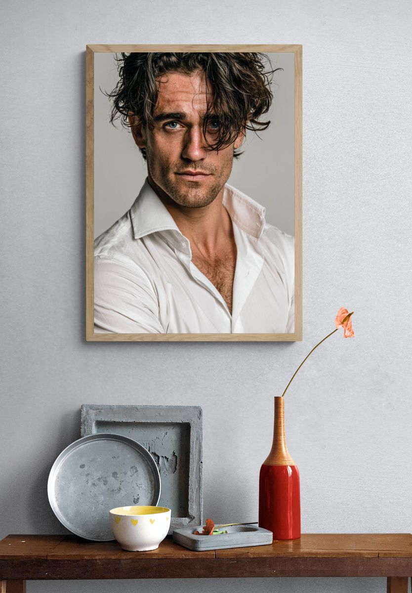 Moody Male Portrait Photography Poster. — room view 3