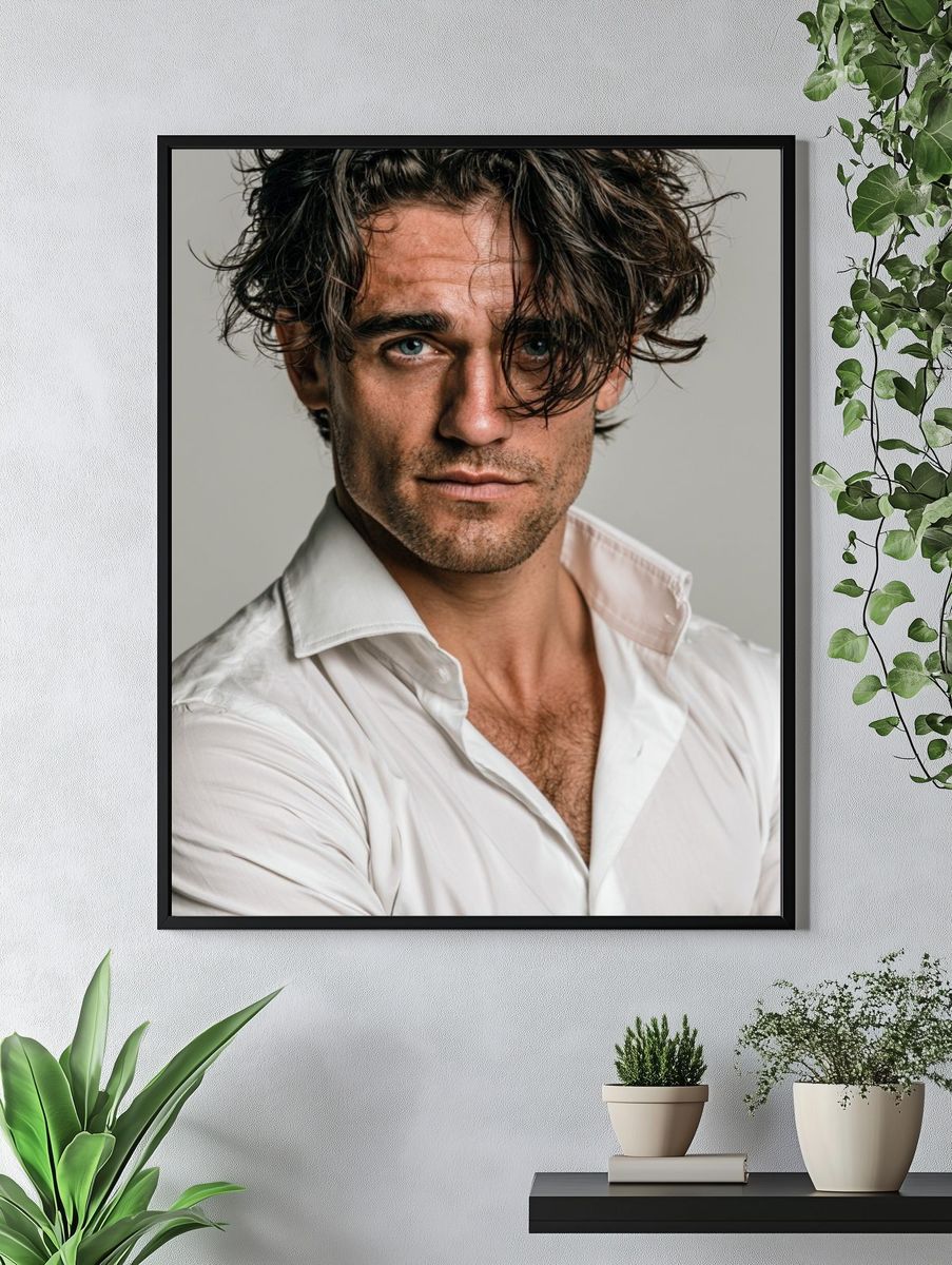Moody Male Portrait Photography Poster. — room view 4