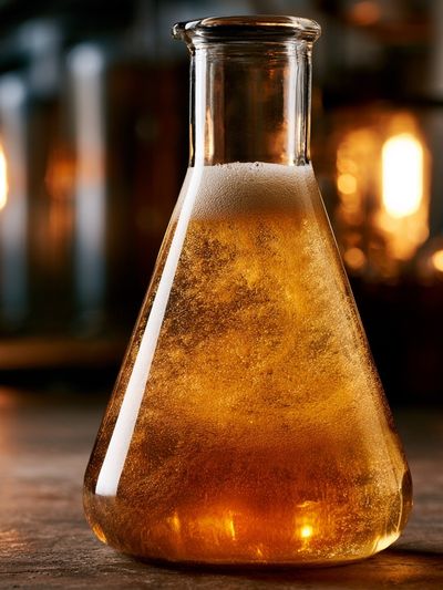 Golden Beer Flask Photography Poster.