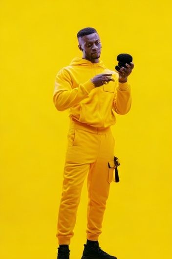 Yellow Studio Portrait Poster. poster detail