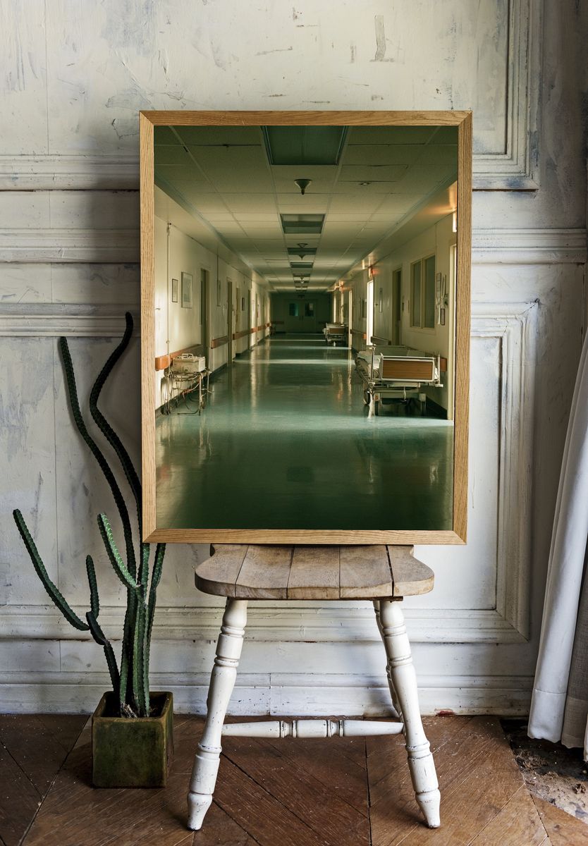 Empty Hospital Corridor Photography Poster. room preview