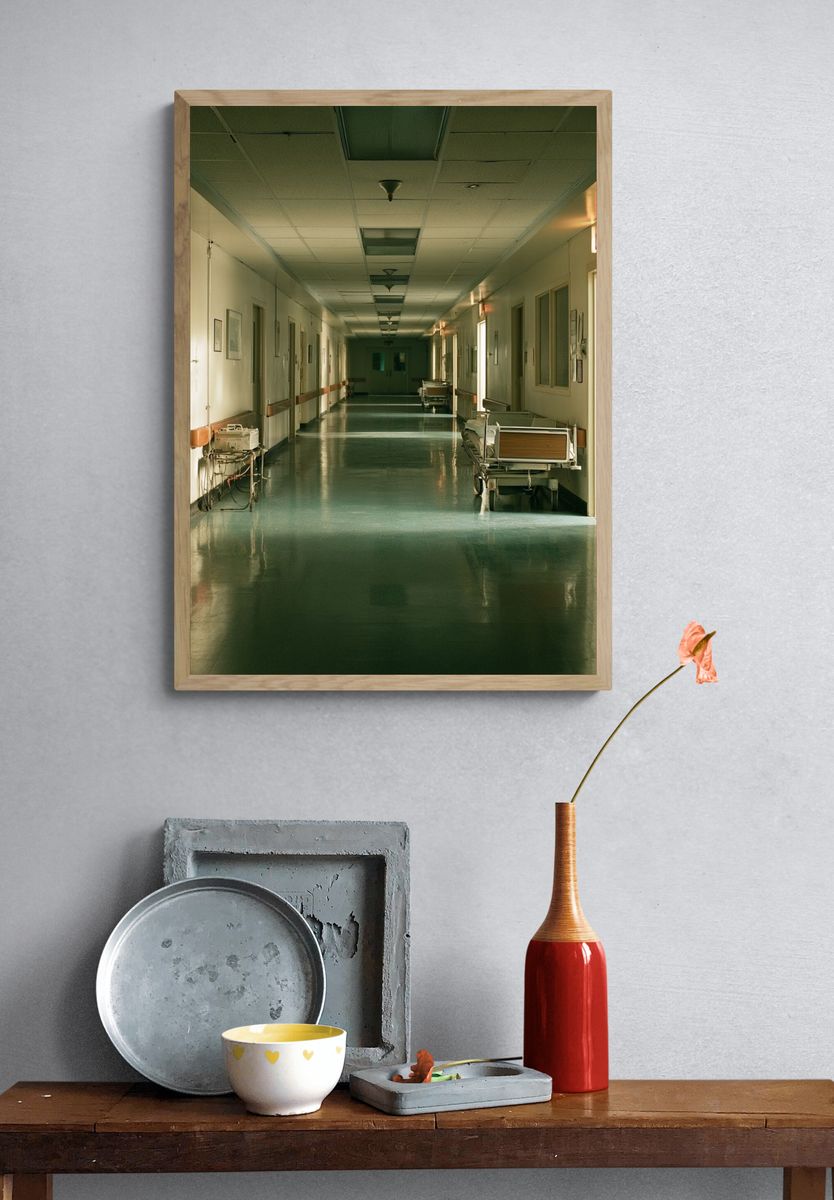 Empty Hospital Corridor Photography Poster. — room view 3