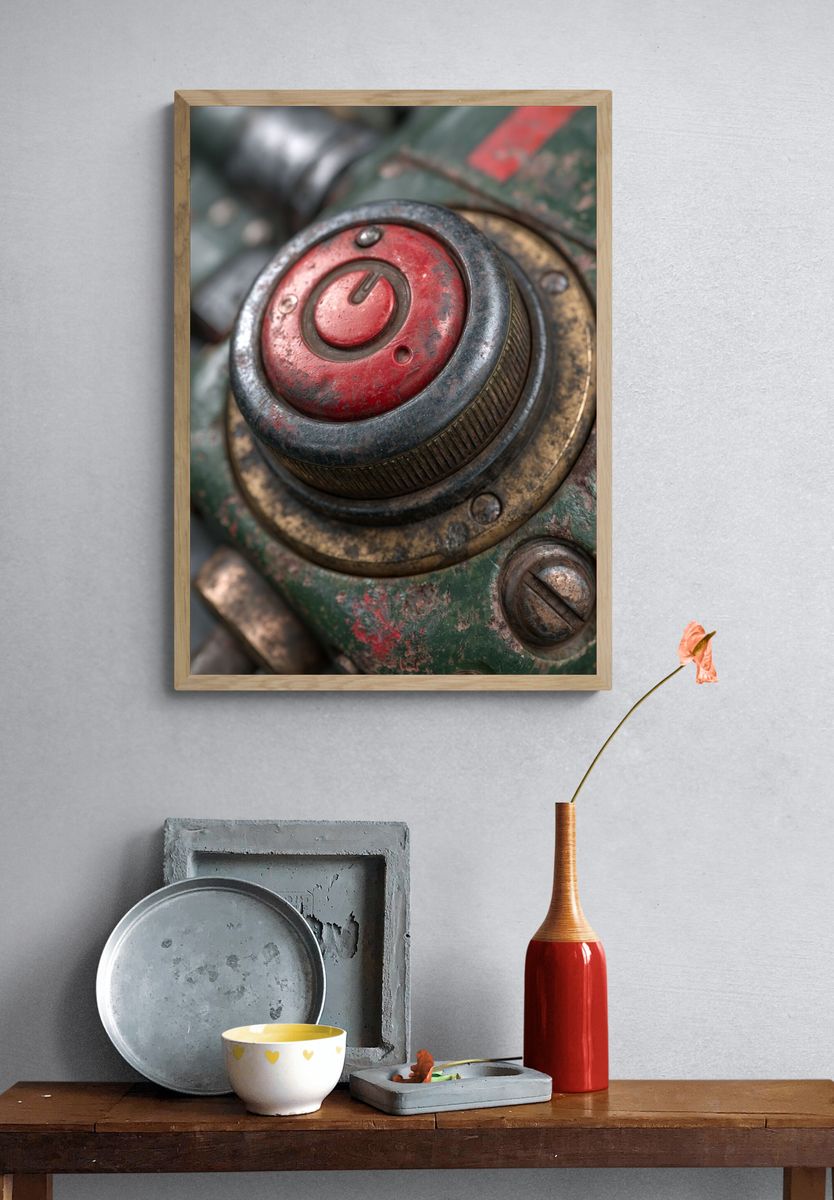 Industrial Control Dial Photography Poster. — room view 3