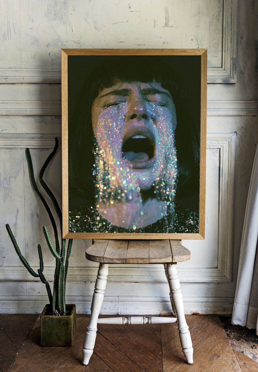 Glitter Scream Portrait Print. — room view 1