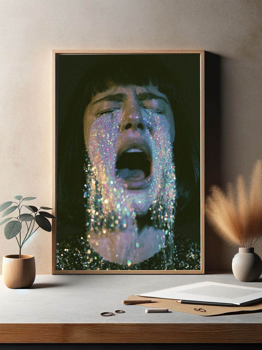 Glitter Scream Portrait Print. — room view 2