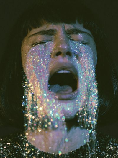 Glitter Scream Portrait Print. poster