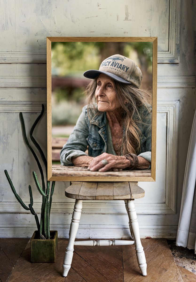 Weathered Portrait Photography Poster. — room view 1