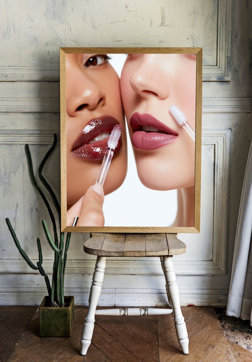 Glossy Lip Makeup Photography Poster. — room view 1