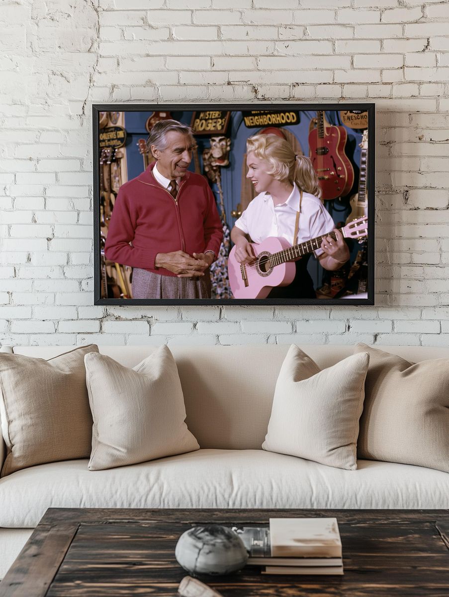 Mister Rogers and Girl with Guitar Poster. — room view 1