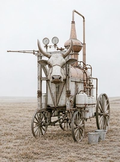 Rustic Ox Cart Photography Poster. poster