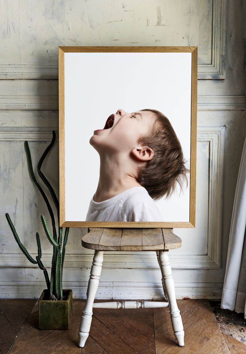 Child Yawning Portrait Print. — room view 1