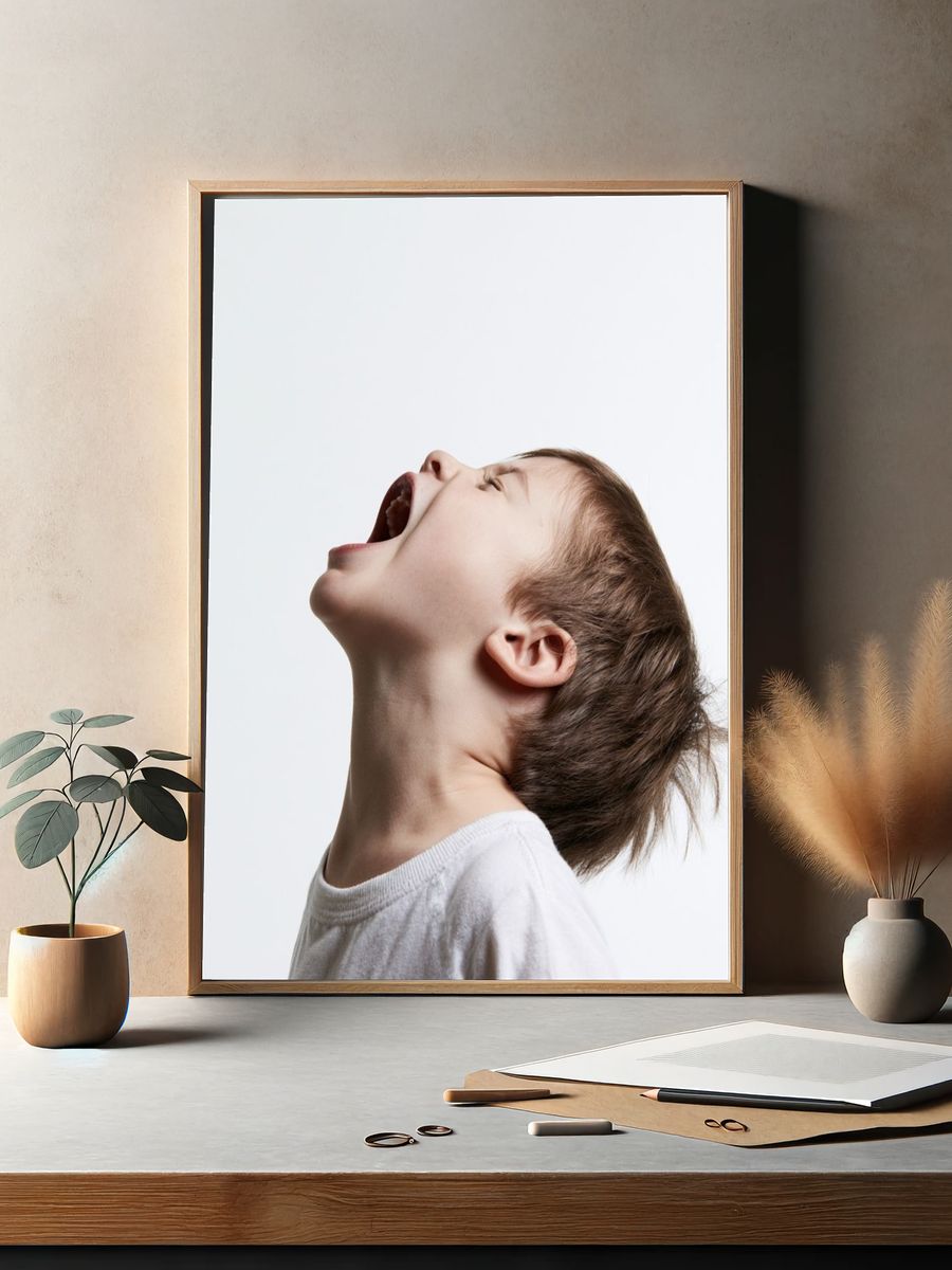 Child Yawning Portrait Print. — room view 2