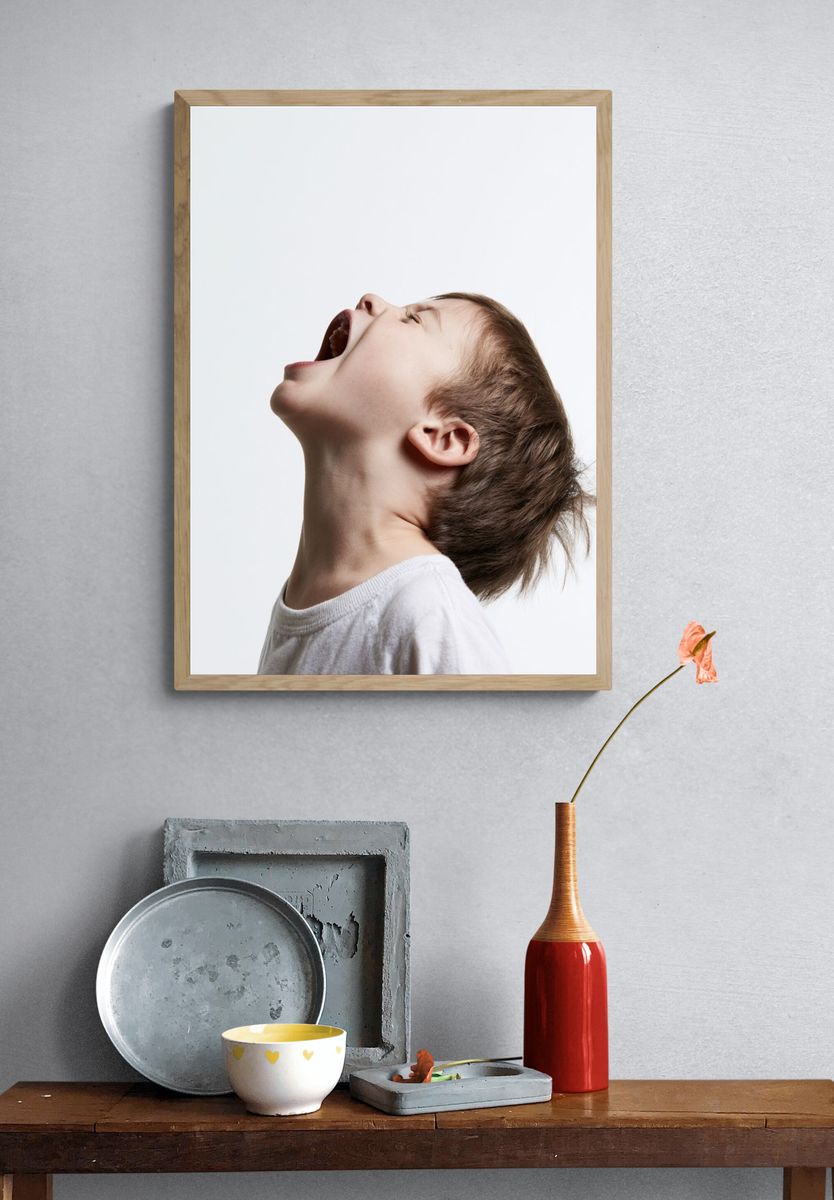 Child Yawning Portrait Print. — room view 3