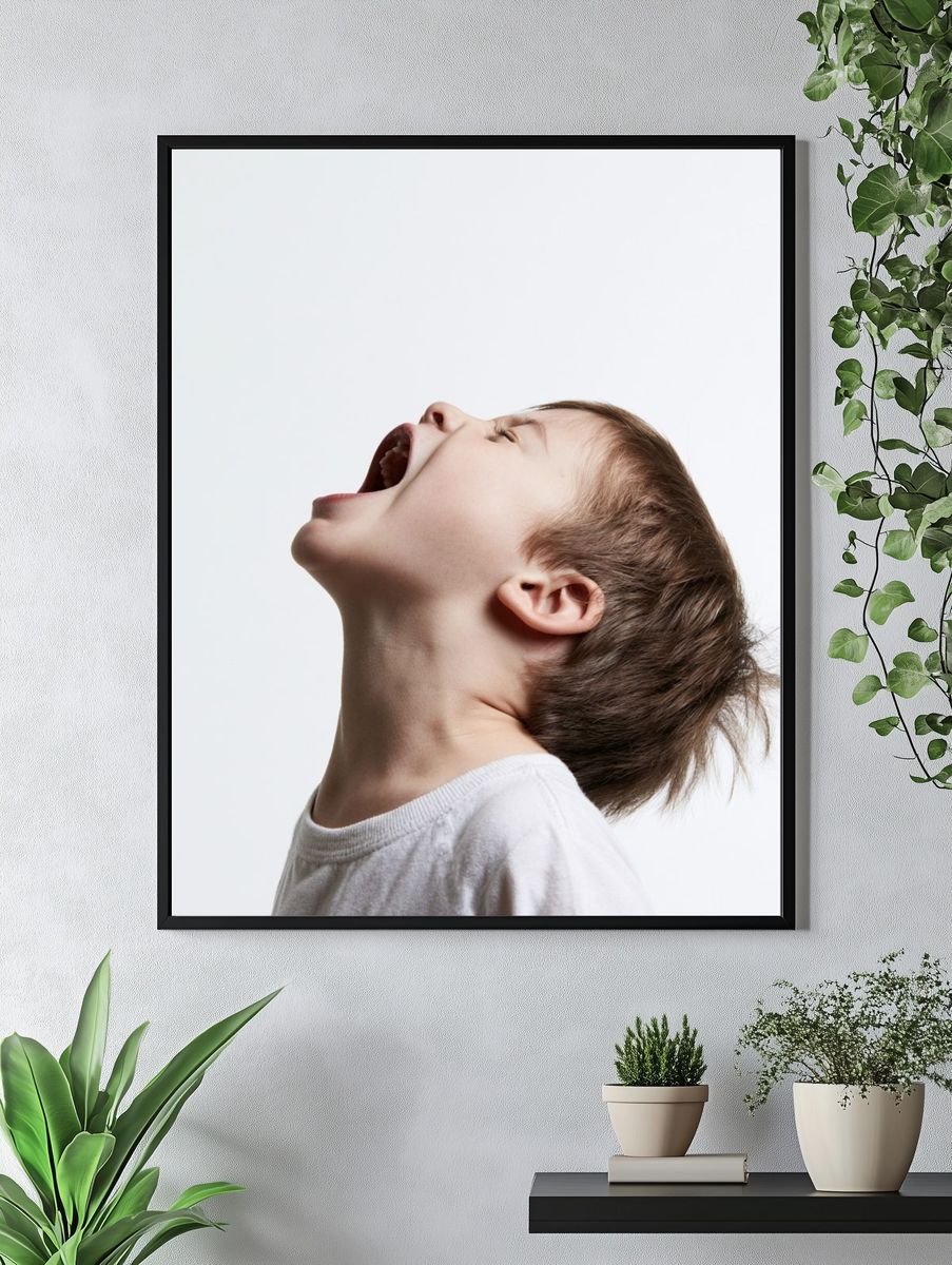 Child Yawning Portrait Print. — room view 4