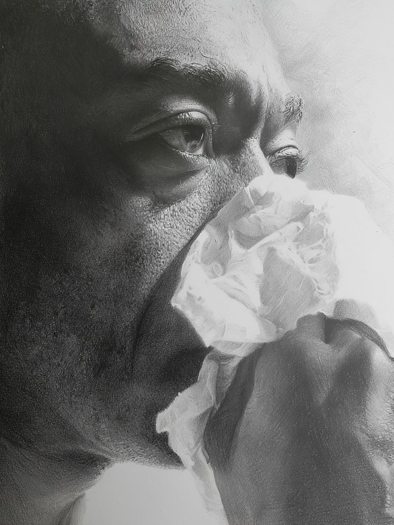 Emotional Portrait Black-White Poster. poster detail