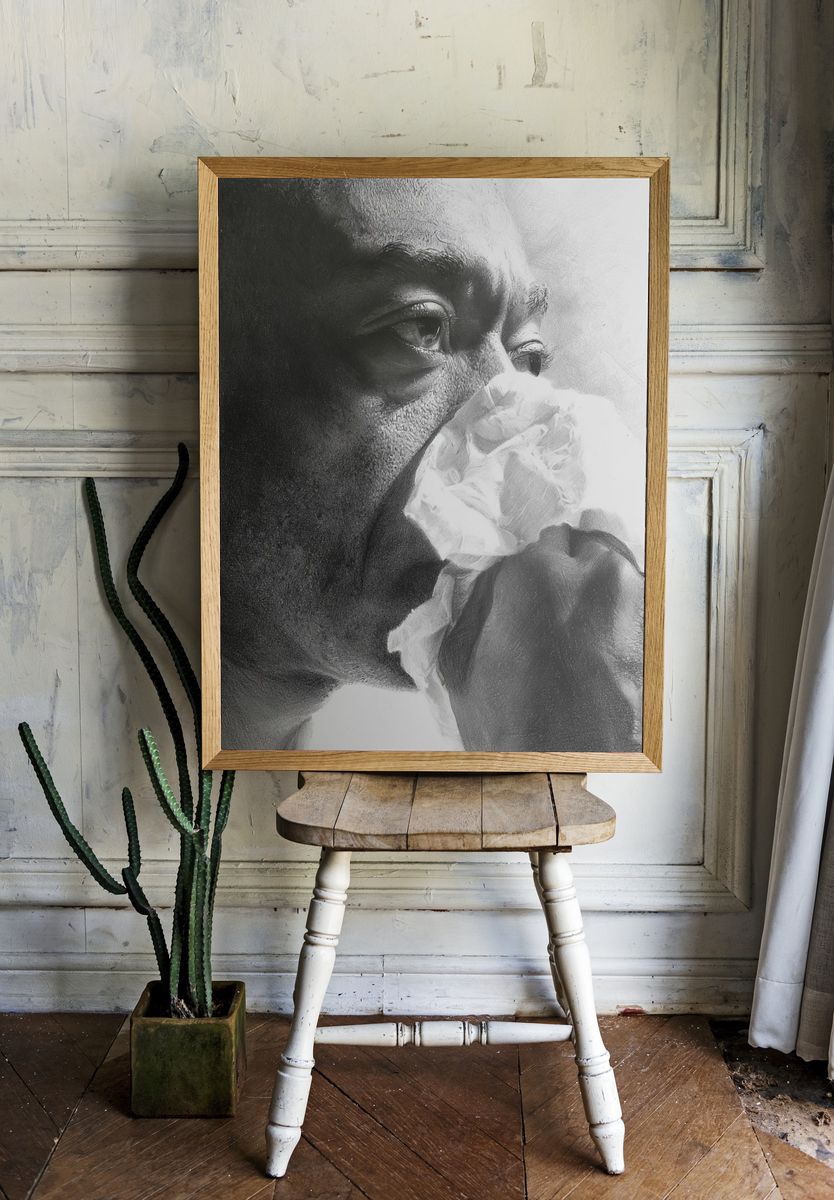 Emotional Portrait Black-White Poster. — room view 1