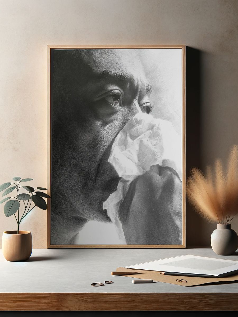 Emotional Portrait Black-White Poster. — room view 2