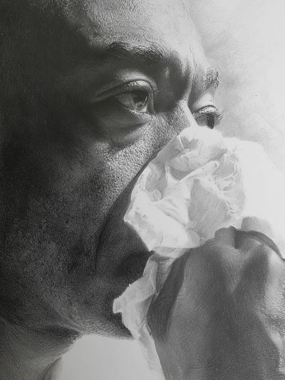 Emotional Portrait Black-White Poster. poster