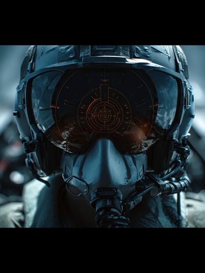 Pilot Helmet — Action Print. poster print